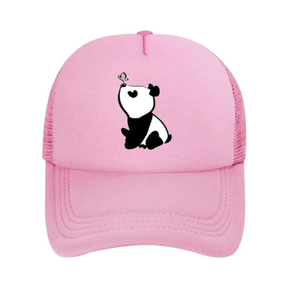 Cute Panda Print with Cute Panda & Heart Baseball Cap