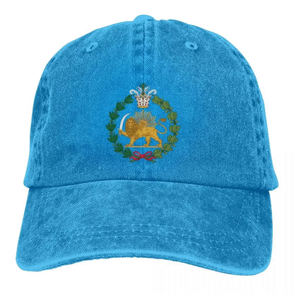 National Flag Hat Peaked Men Women's Cowboy Cap Shir O Khorshid Lion Iran Lion Sun Symbol Baseball Caps