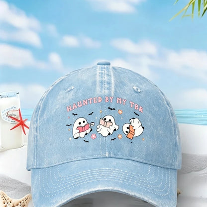 Reading Ghost Print Haunted By My TBR Unisex Baseball Cap
