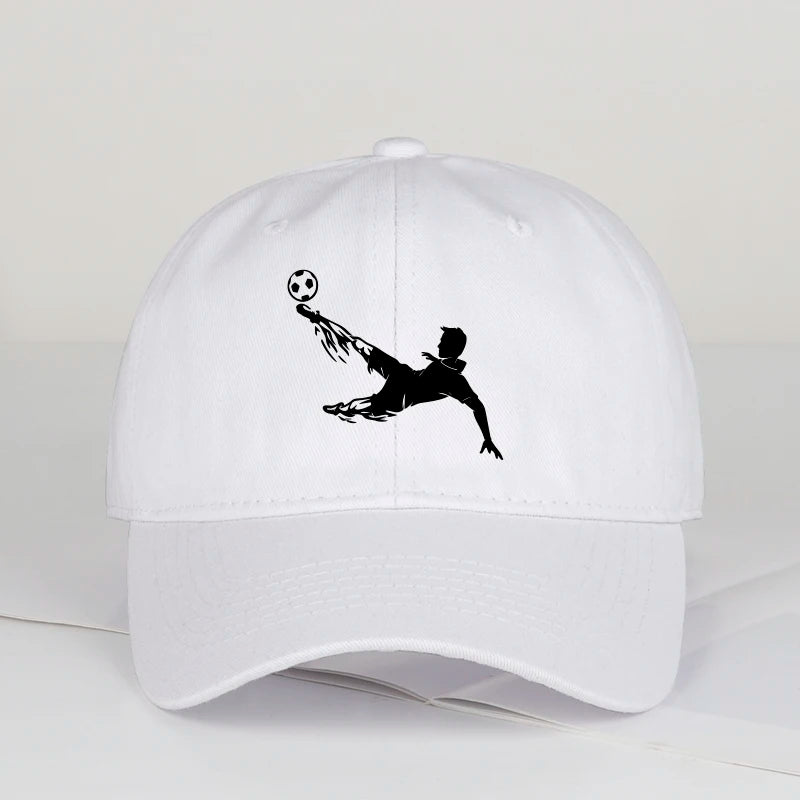 Soccer Bicycle Kick Print Baseball Cap