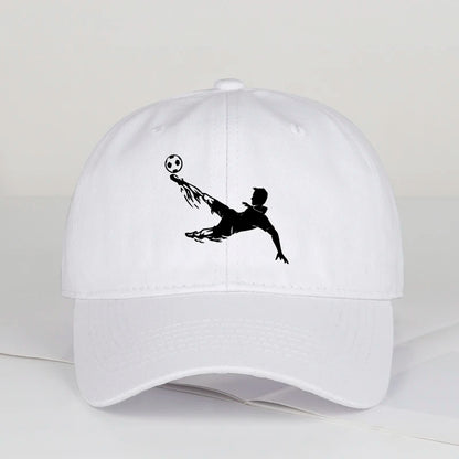 Soccer Bicycle Kick Print Baseball Cap