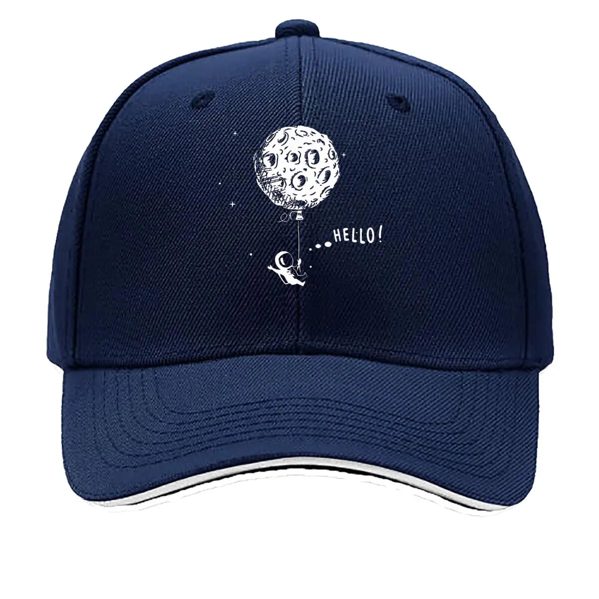 Space Themed Astronaut Moon Balloon Hello Sandwich Baseball Cap