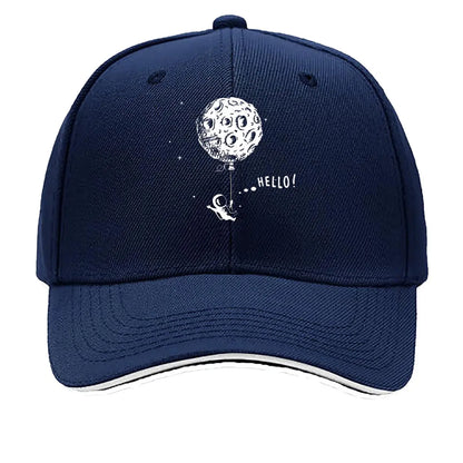 Space Themed Astronaut Moon Balloon Hello Sandwich Baseball Cap