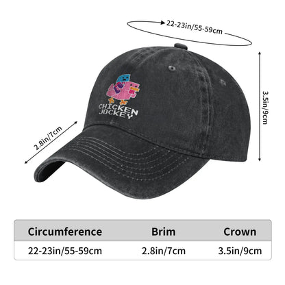 Unisex Chicken Jockey Funny Printed Hat Fashion Distressed Cotton Baseball Cap