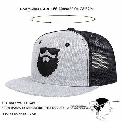 Unisex Uncle Beard Embroidery Hip-hop Net Hats Spring Summer