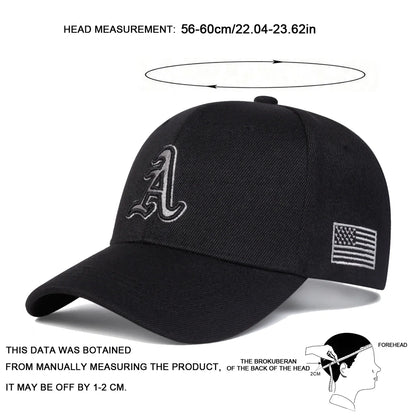 Unisex A Letter Embroidery Side American Flag Baseball Cap Spring Autumn