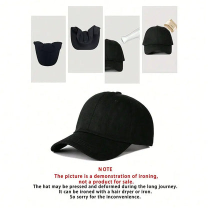 Vintage Embroidered Letter Wide Brim Baseball Cap