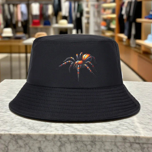 Outdoor Fashion Fisherman Hat Bucket Hat With Spider Print