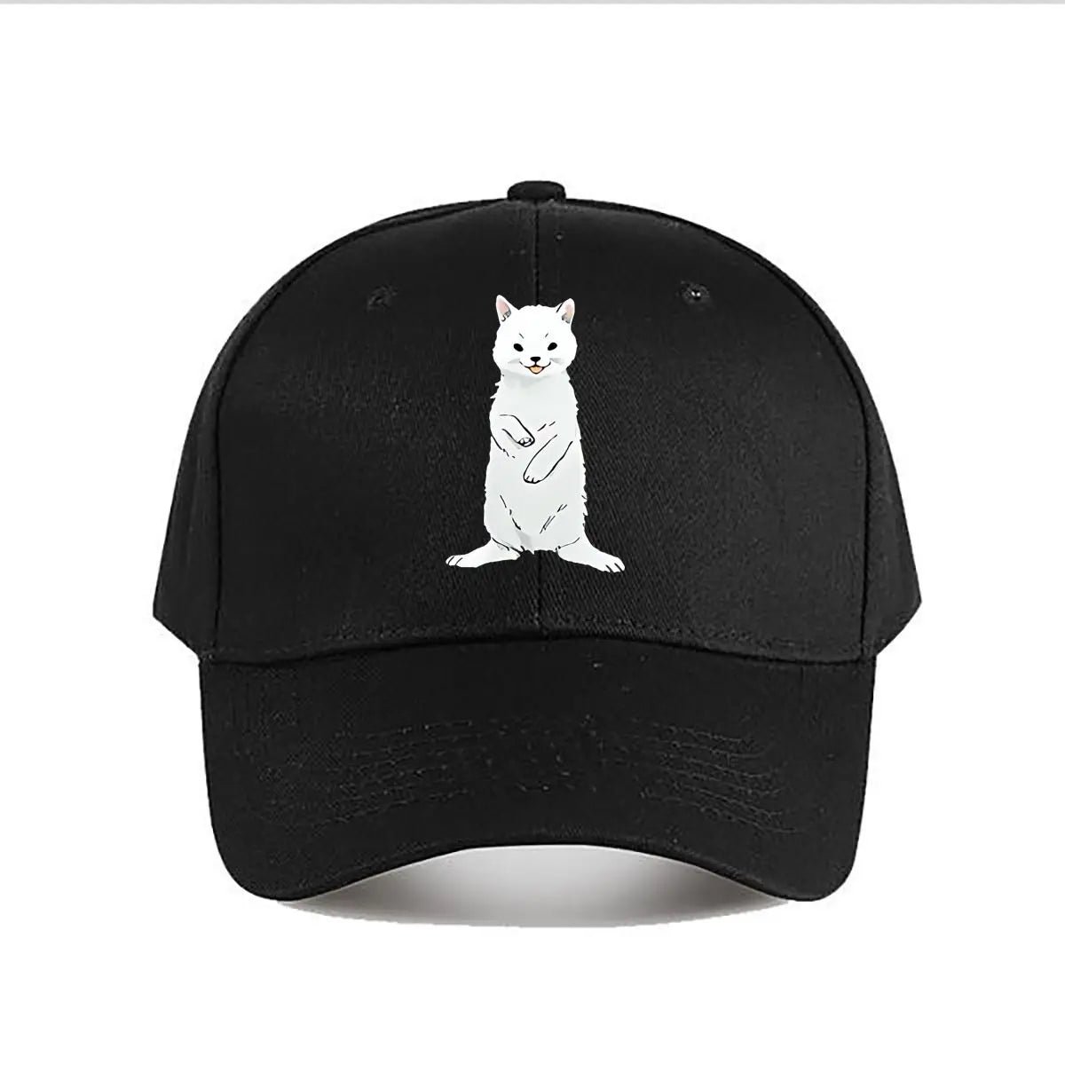 White Cartoon Cat Plush Decor Toy Baseball Cap