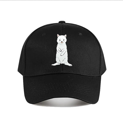 White Cartoon Cat Plush Decor Toy Baseball Cap