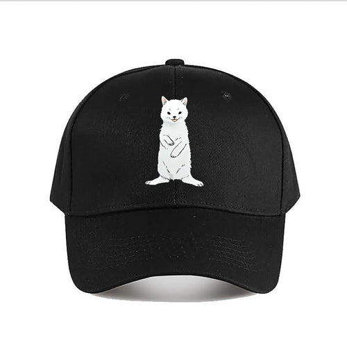 White Cartoon Cat Plush Decor Toy Baseball Cap