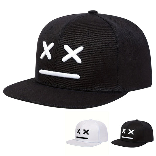 Unisex XX Smiling Face Embroidery Hip-hop Hats Spring Autumn Adjustable Casual Snapback Caps