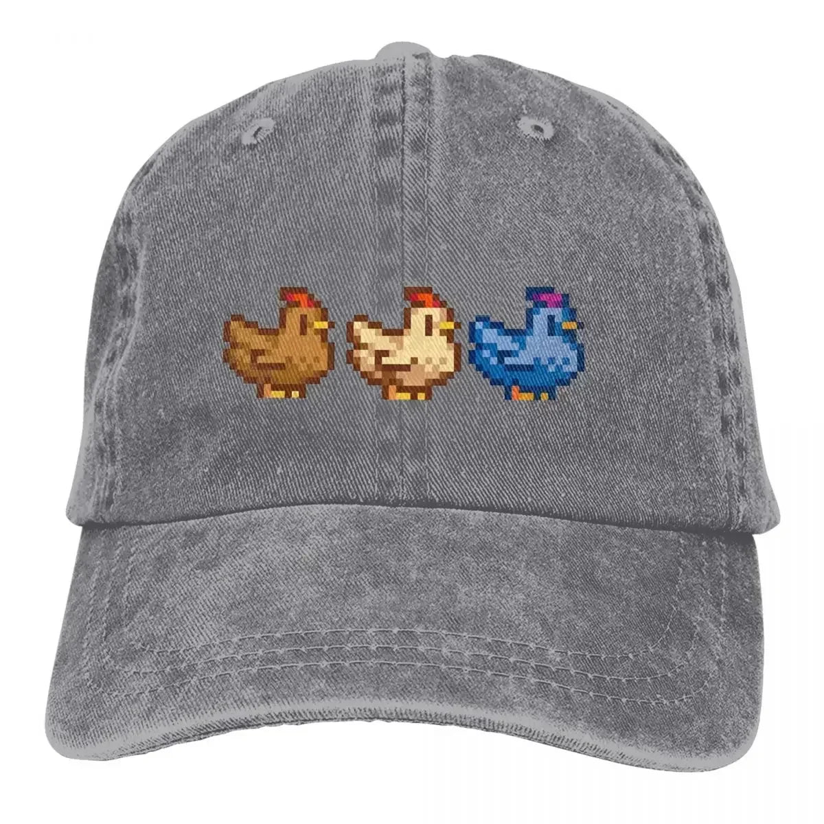 3 Chickens Baseball Cap Stardew Valley Game Abigail Sebastian Caps