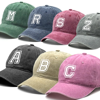 Initial Letter A-Z Print Baseball Cap For Men Women