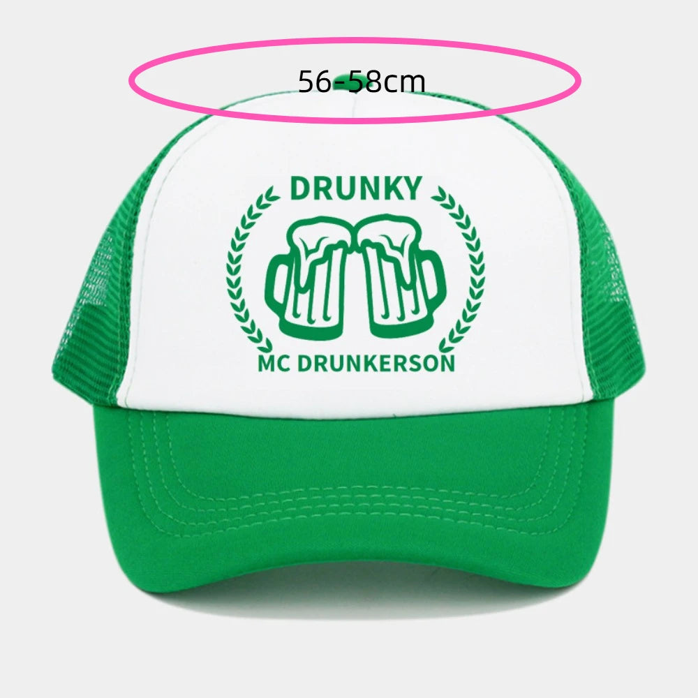 New Green Velvet Clover Shamrock Hat Sunshade Breathable Sun Hat Mesh Baseball Cap