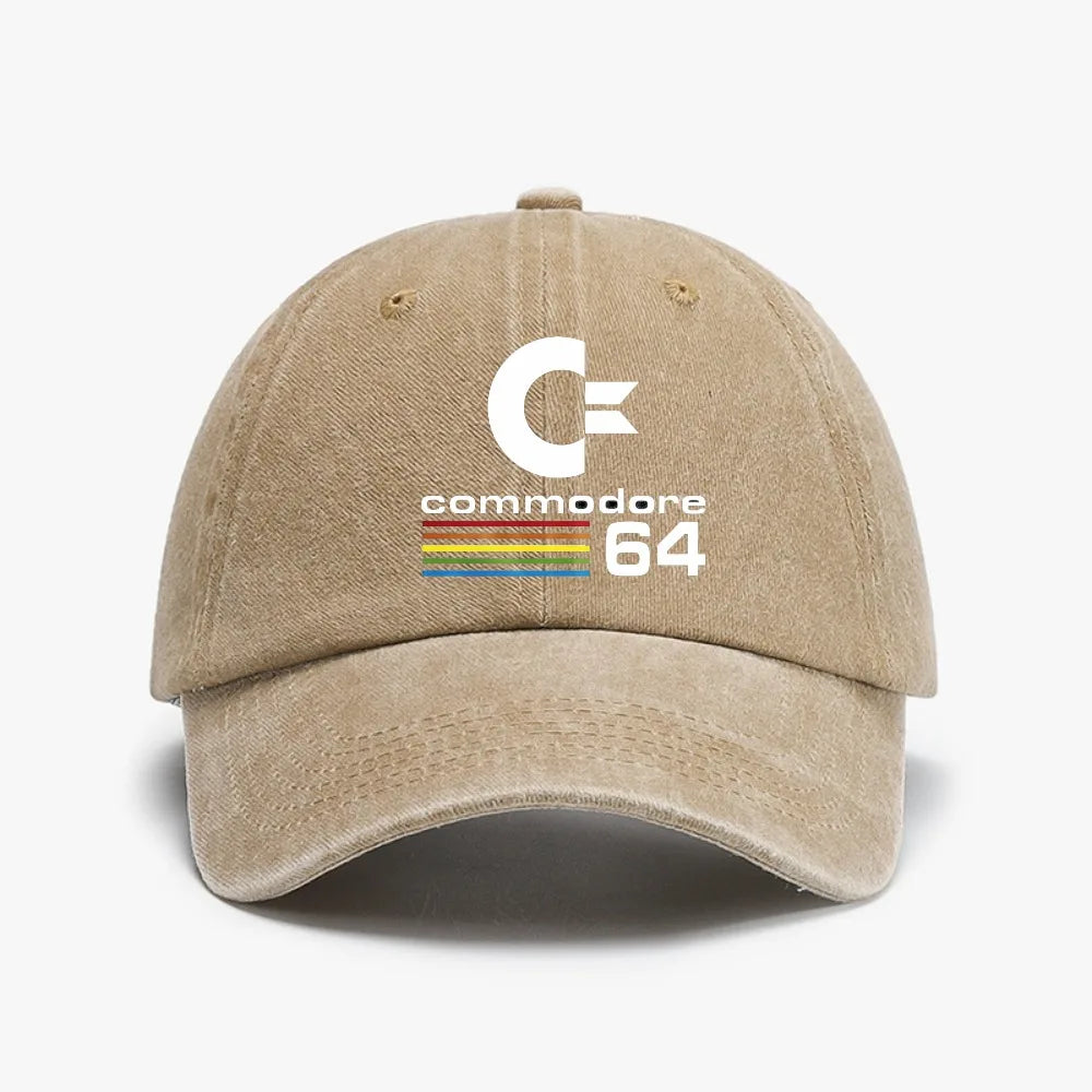 Solid Color Denim Retro Commodore 64 Baseball Cap C64 Amiga Computer Geek Nerd Hats