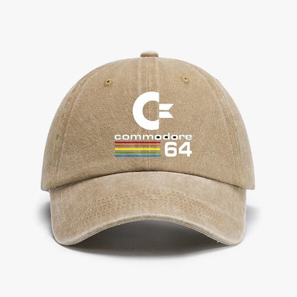 Solid Color Denim Retro Commodore 64 Baseball Cap C64 Amiga Computer Geek Nerd Hats