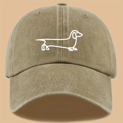 Simple Dog Print Baseball Cap, Versatile For Both Men And Women