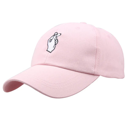 Fashion Cotton Hand Rose Love Gestures Finger Baseball Caps