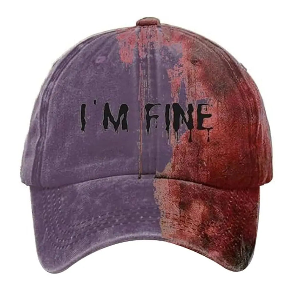 Trendy 3D Printed Halloween Hat Tie-Dye Horror Baseball Hat