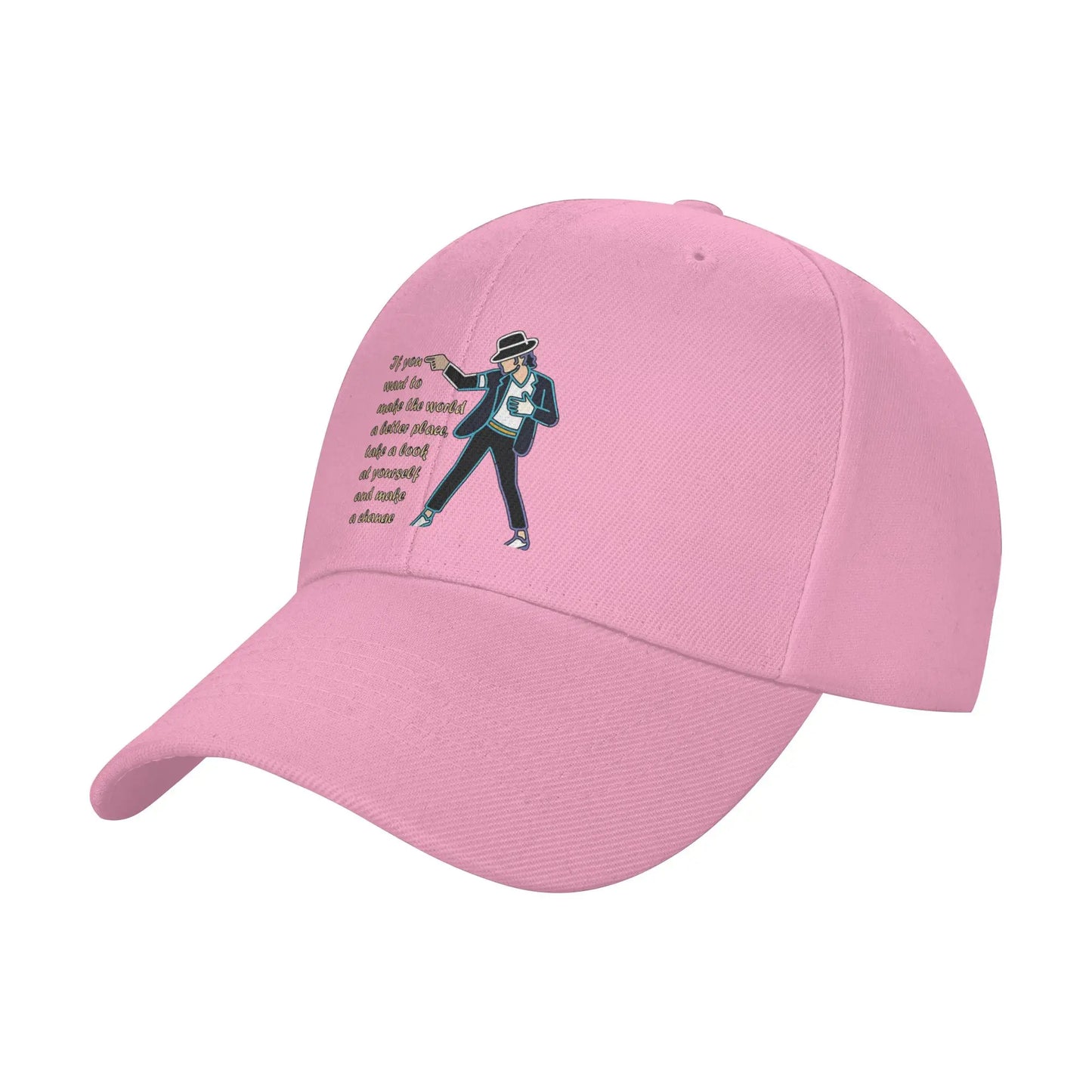 Summer Michael Jackson Line Art Inspirational Quote Baseball Cap
