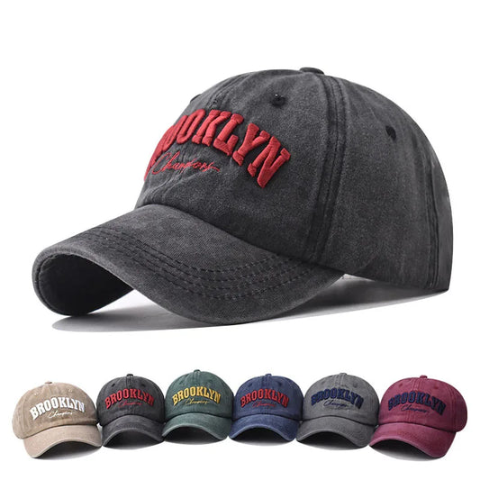 Retro brooklyn Letter Embroidery Baseball Caps Spring Summer Men Women