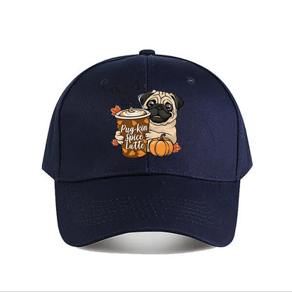 Pug Pumpkin Spice Latte Baseball Cap