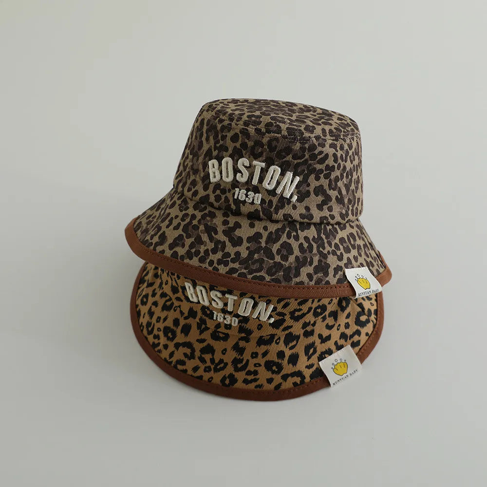 Men's Summer Sunscreen Bucket Hat Women's Panama Hat BOSTON Printed Letter