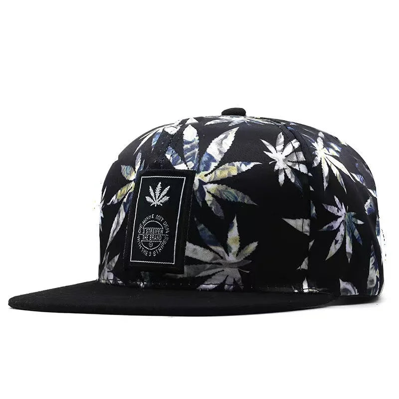 Unisex Fashion Maple Leaf Printing Baseball Cap Snapback Caps Cowboy Hat Men