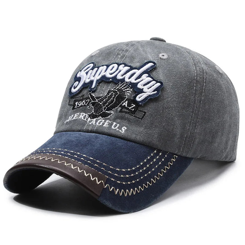 Unisex Sporty Cotton Washed Baseball Cap - Stylish ORIGINAL THE BLACK Letter Embroidery