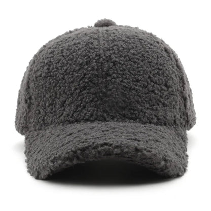 Autumn Winter Baseball Cap Women Artificial Lamb Wool