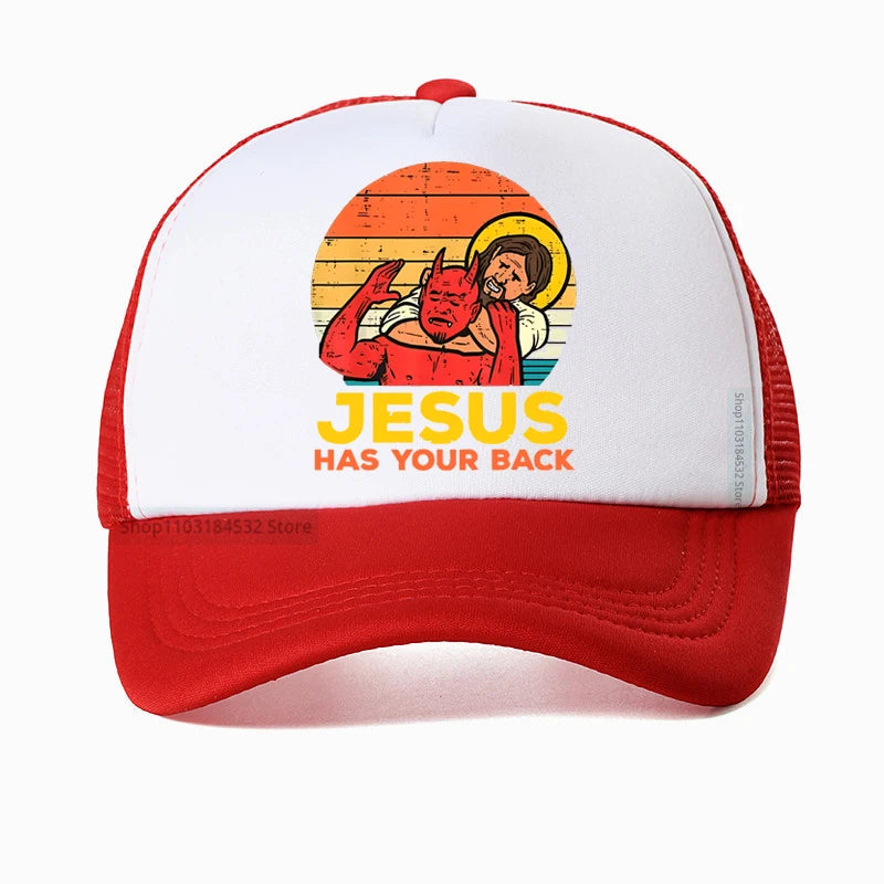 Jesus Has Your Back Jiu Jitsu Retro Christian Baseball Cap