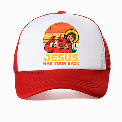 Jesus Has Your Back Jiu Jitsu Retro Christian Baseball Cap