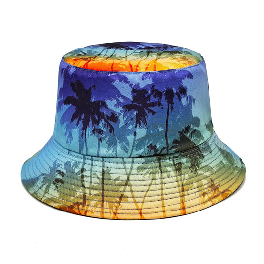 Tropical Style Coconut Tree Island Print Fisherman Hat Bucket Hat