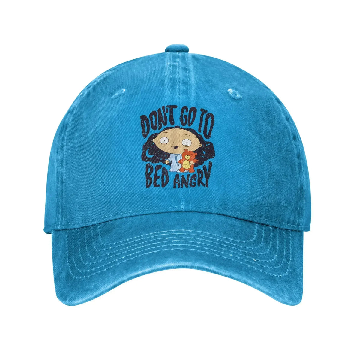aFamilies Cartoon Don't Go To Bed Angry Bedtime Stewie Baseball Cap