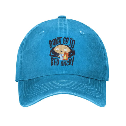 aFamilies Cartoon Don't Go To Bed Angry Bedtime Stewie Baseball Cap