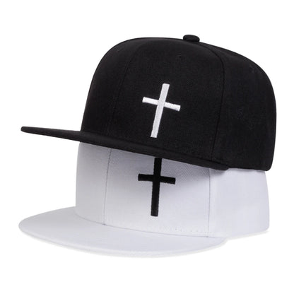 Unisex Cross Embroidery Hip-hop Hats Baseball Caps Snapback Caps