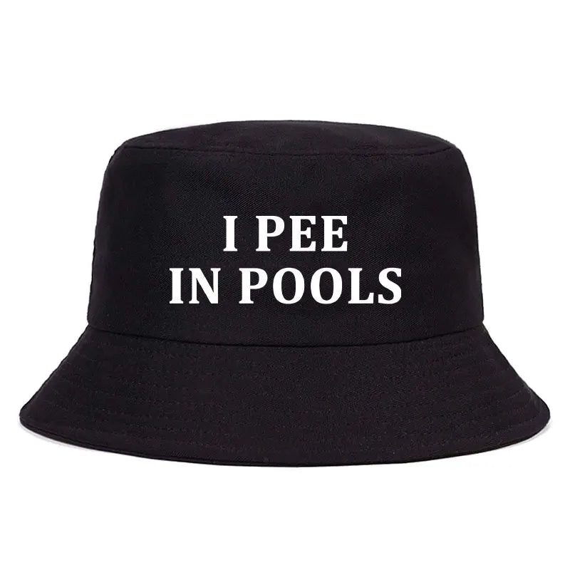 I Pee in Pools Bucket Hat Funny Cotton Summer Fisherman Cap For Men Women
