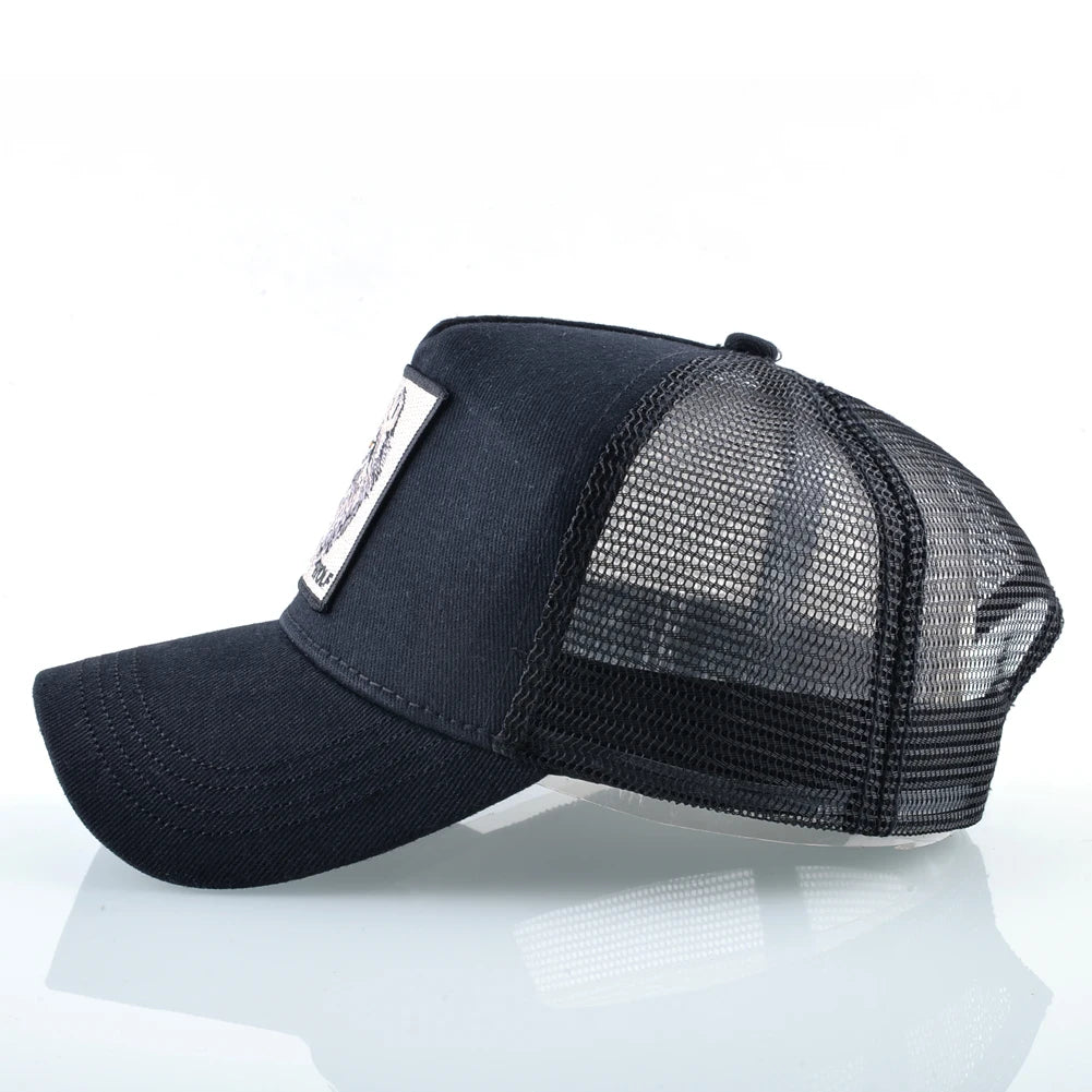 Fashion Baseball Cap With Embroidery Wolf Patch Snapback Caps Men Women