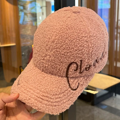 Autumn Winter Embroidery Letter Baseball Cap Cold Proof