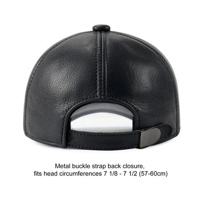 FEINION Men's Baseball Cap Winter Driving Hunting Fishing Hat Genuine Leather Ivy Fashion Beret Flat Cap.