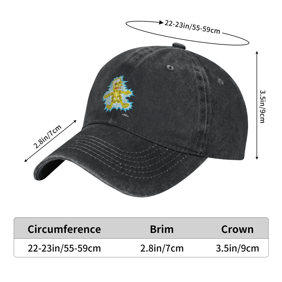 The S-simpson Skeleton Electro Sun Baseball Cap