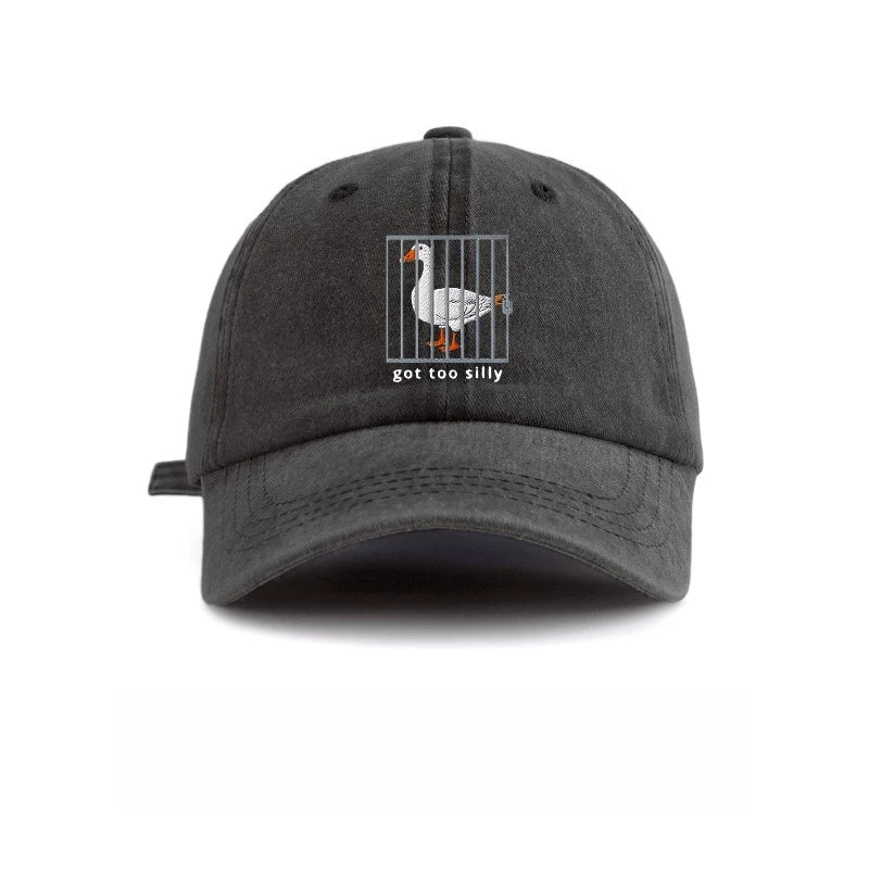 Baseball Cap Unisex Goose Cage Print Hat Got Too Silly Letter Graphic