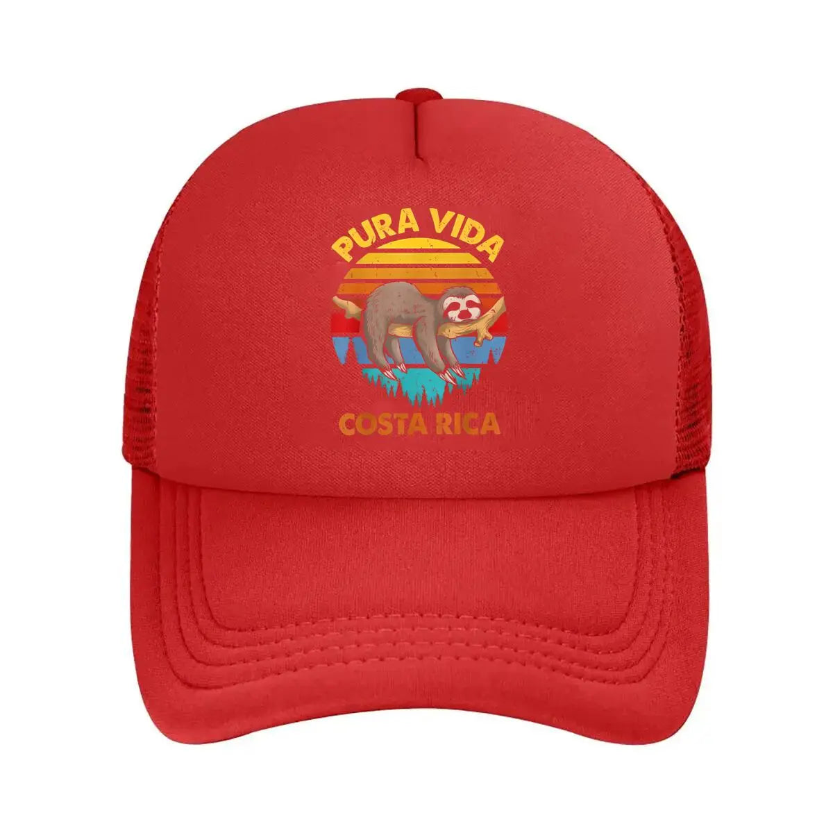 “Sloth Costa Rica Travel, Fun Design” Mesh Baseball Cap