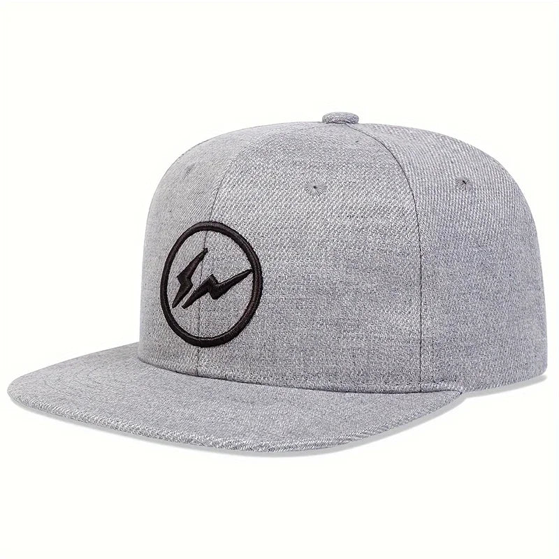 Unisex Lightning Embroidery Hip-hop Hats Snapback Caps