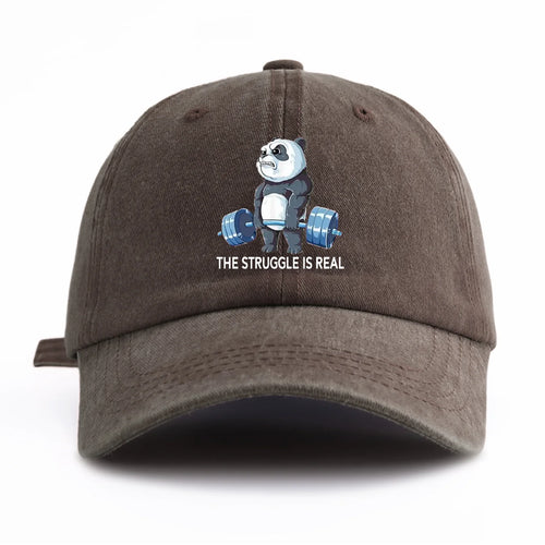 STRUUGLE REAL Print Washed Baseball Cap
