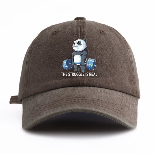 STRUUGLE REAL Print Washed Baseball Cap
