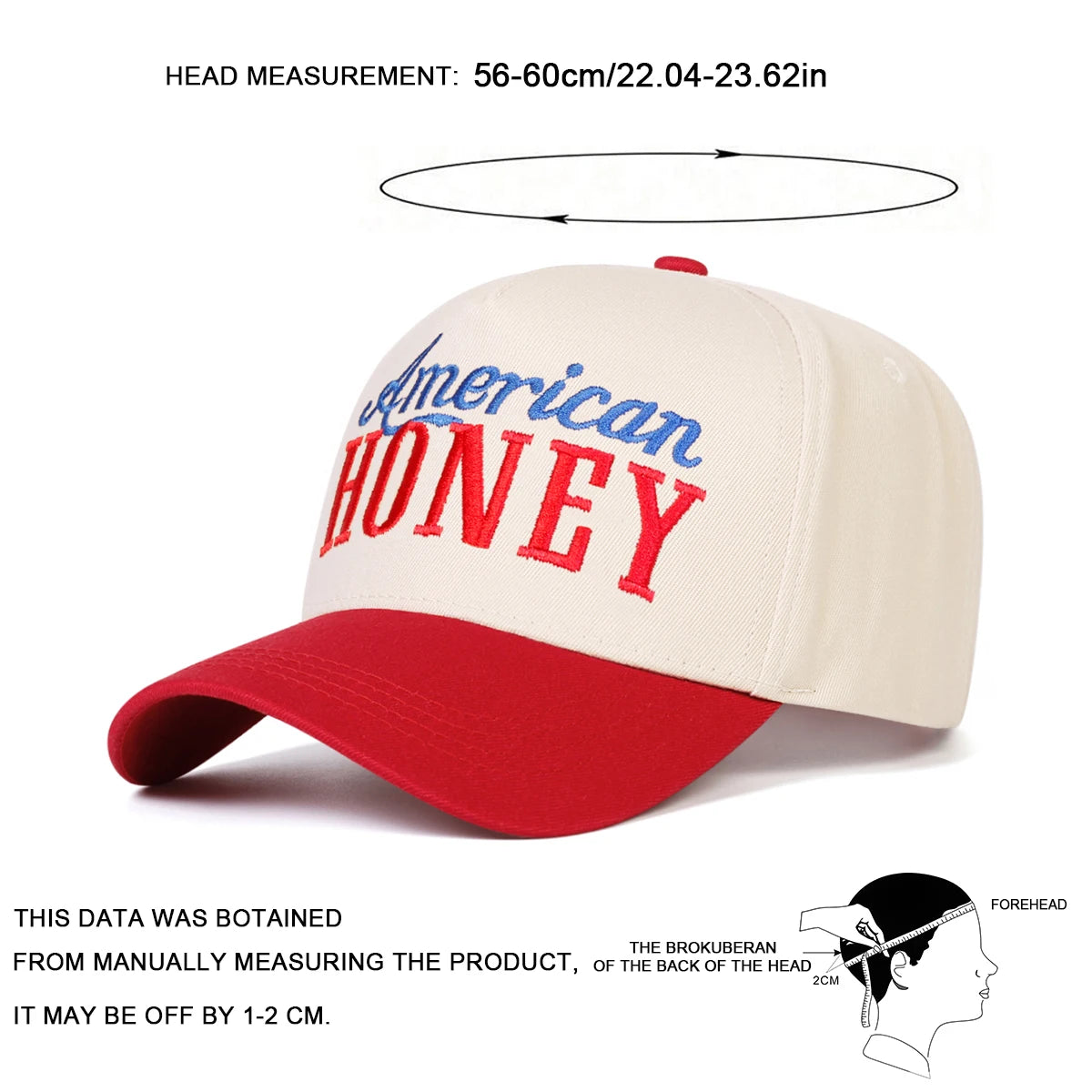 Unisex American Honey Letter Embroidery Baseball Caps Spring and Autumn Outdoor