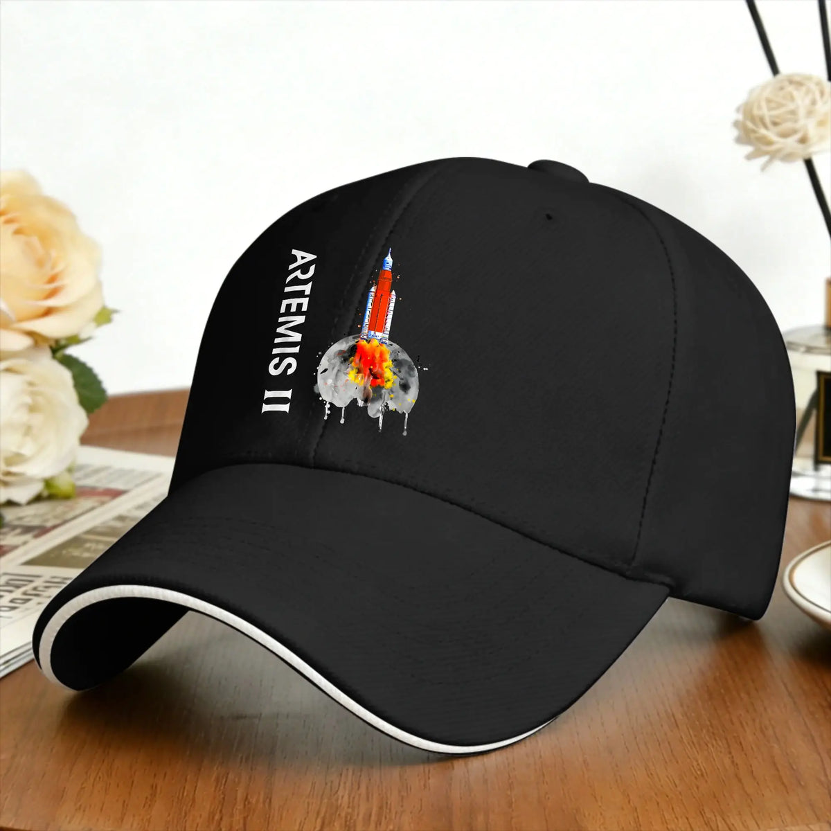 Artemis 2 Route Map SLS Rocket To The Moon And Beyond Sun Baseball Cap