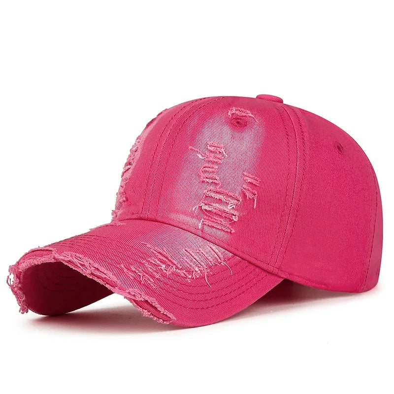 Cool Fashion Women Men Ripped Denim Cotton Baseball Cap Male Female Four Seasons